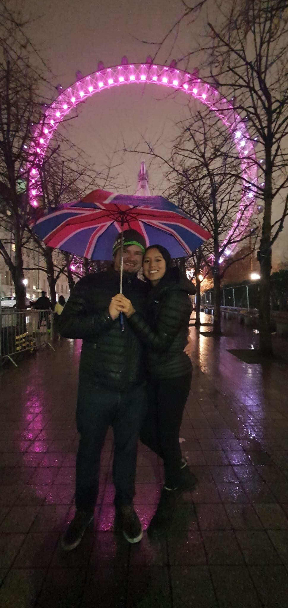 Paula and Felix together beneath the London Eye